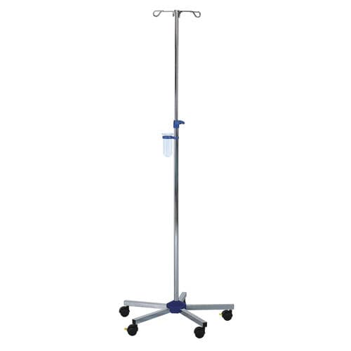 Infusionsständer auf Rollen - INF-20215 - AGA Sanitätsartikel - 4 Haken / teleskopisch