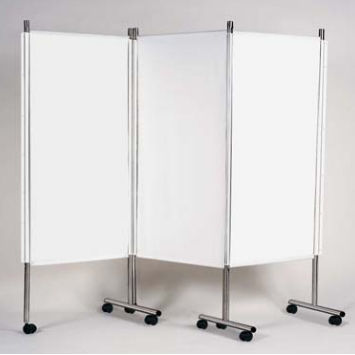 Medizinischer Bettschirm auf Rollen - 3503 series - Agencinox - 3 Flügel / Vorhang