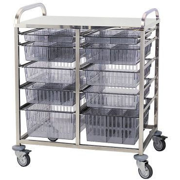 Medikamentenwagen - Agencinox - für Transport / Edelstahl / mit Regal