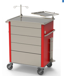 Notfallwagen - Hygiène + - Agencinox - Geräte / für Defibrillator / Aluminium