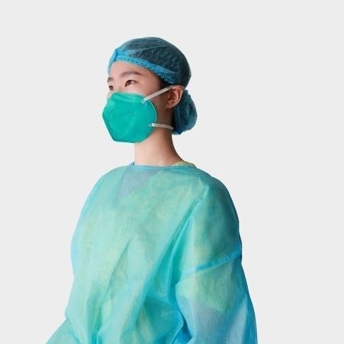 OP-Kittel / unisex - Allmed Medical Products   - weiß / blau / grün