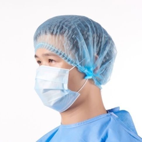 Gebauschte OP-Mütze - Allmed Medical Products   - aus Polyethylen / Vlies / Einweg