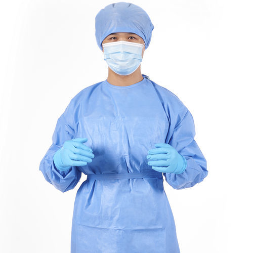 OP-Kittel / unisex - Allmed Medical Products   - Vlies / atmungsaktiv / blau