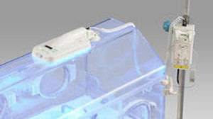 Phototherapielampe für Neugeborene - BILI-THERAPY Spot - Atom Medical Corporation  - in Wiegenform / Blaues Licht