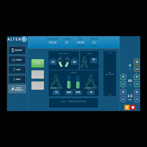 Rehabilitationssoftware - STRIDE SMART - AlterG - Reporting / Aufzeichnung / medizinisch