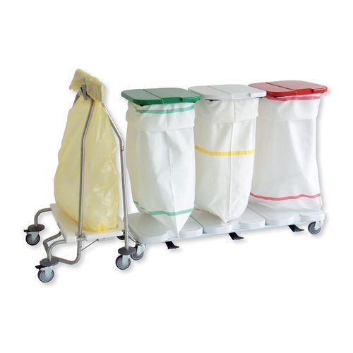 Wäschewagen für dreckige Wäsche - XA0312 - Alvi - für Kliniken / 4 Säcke / aus Edelstahl