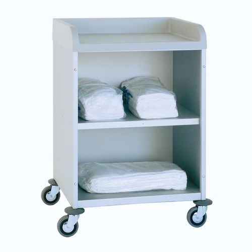 Sackhalterwagen für saubere Wäsche - 3950 CR - Alvi - medizinisch / Transport / mit 2 Regalbrettern