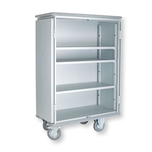 Sackhalterwagen für saubere Wäsche - 1600/055 CR - Alvi - medizinisch / Transport / mit 3 Regalbrettern
