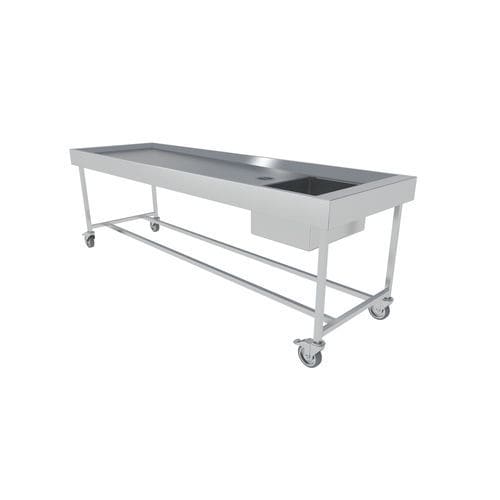 Leichenwaschungs-Autopsietisch - N4-002 - ALVO Medical - Rechtsmedizin / mobil / rechteckig