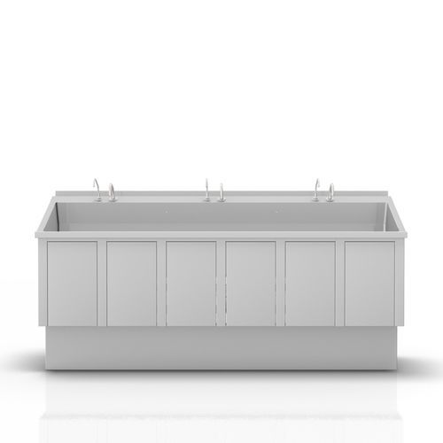 Waschbecken für OP / 3 Arbeitsplätze - 2-092-3 - ALVO Medical - Edelstahl / Kniebedienung / mit Seifenspender
