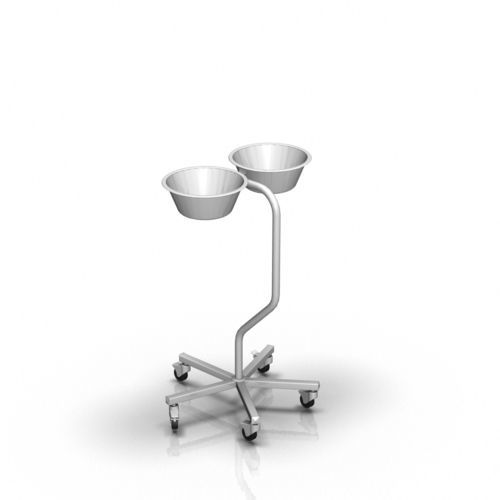 Schalenhalter mit zwei Schalen - 2-032 - ALVO Medical - zur Montage auf Rollwagen / Edelstahl