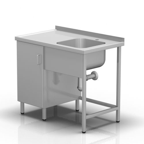 Arbeitstisch - 2-392 - ALVO Medical - rechteckig / mit Waschbecken / Edelstahl