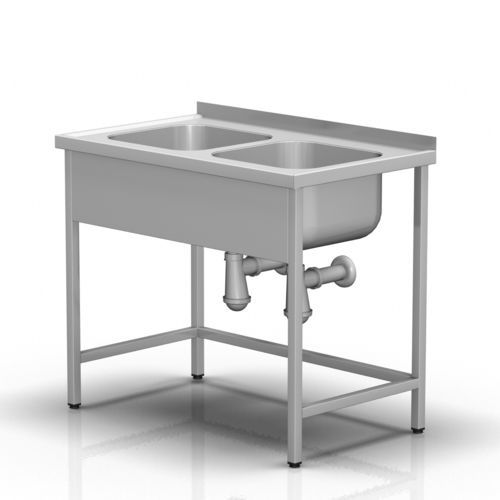 Arbeitstisch - 2-395 - ALVO Medical - rechteckig / mit Waschbecken / Edelstahl