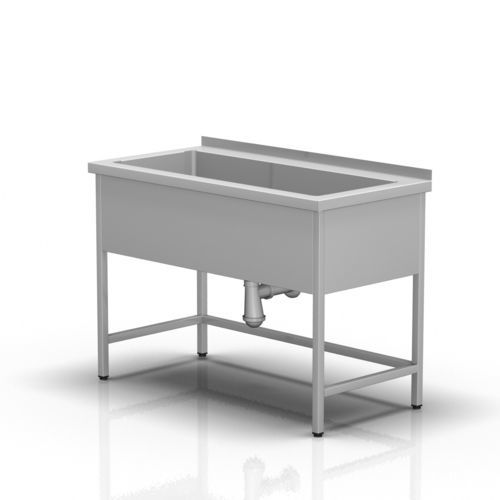Arbeitstisch - 2-396 - ALVO Medical - rechteckig / mit Waschbecken / Edelstahl