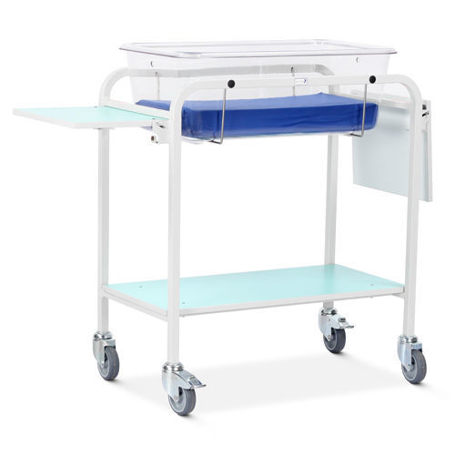 Wiege für Krankenhäuser / mit fester Höhe - BCF series - Bristol Maid Hospital Metalcraft - auf Rollen / mit Stauraum / transparent