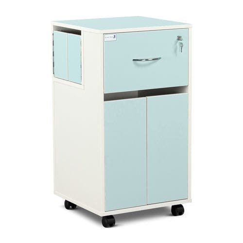 Nachttisch mit Fächern - BC3C/GW - Bristol Maid Hospital Metalcraft - mit Schubladen / mit Verriegelung / auf Rollen