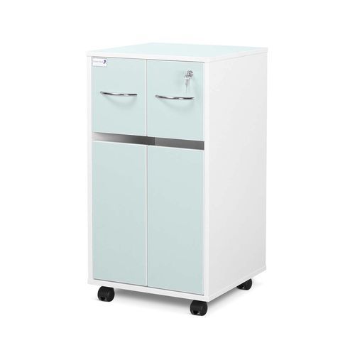 Nachttisch auf Rollen - BC2C/GW  - Bristol Maid Hospital Metalcraft - mit Schubladen / mit Verriegelung