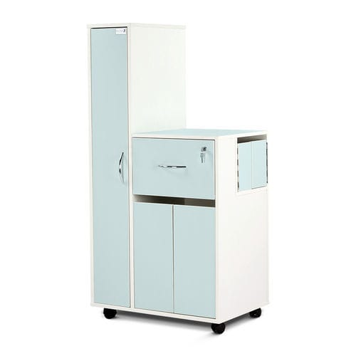 Nachttisch auf Rollen - BC3CPDWR/GW  - Bristol Maid Hospital Metalcraft - mit Schubladen / Schrank / mit Verriegelung