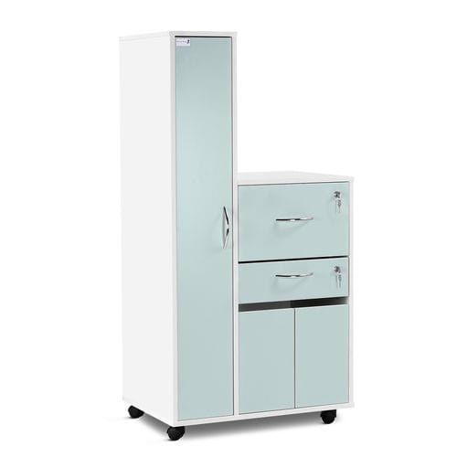 Nachttisch auf Rollen - BC1 series - Bristol Maid Hospital Metalcraft - mit Schubladen / Schrank / mit Verriegelung