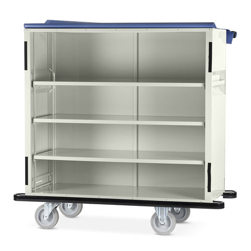 Sackhalterwagen für saubere Wäsche - WT/48 series - Bristol Maid Hospital Metalcraft - für Kliniken / Reinigung / mit Regal