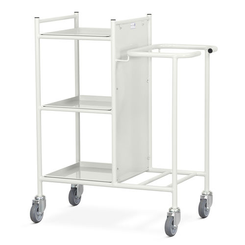 Sackhalterwagen für saubere Wäsche - WT/13/MS  - Bristol Maid Hospital Metalcraft - mit 3 Regalbrettern / 1 Sack