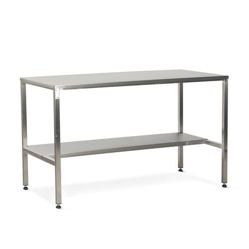 Arbeitstisch - PTS/115 - Bristol Maid Hospital Metalcraft - für Reinraum / rechteckig / auf Rollen