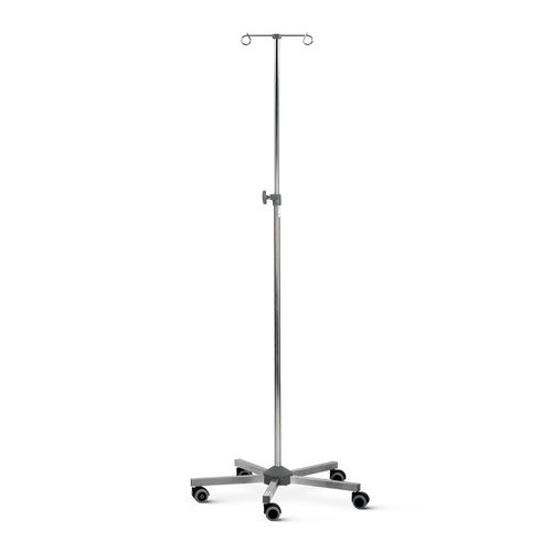Infusionsständer auf Rollen - DPKS series - Bristol Maid Hospital Metalcraft - 2 Haken / Edelstahl / höhenverstellbar