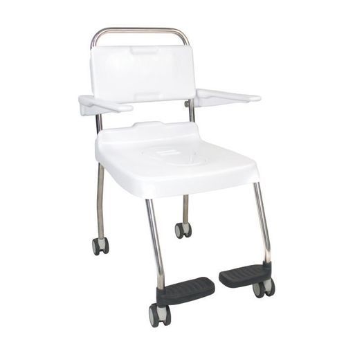 Garderobenstuhl für Personen mit eingeschränkter Mobilität - Easyclean - Bristol Maid Hospital Metalcraft - mobil / mit Eimer / mit Armlehnen