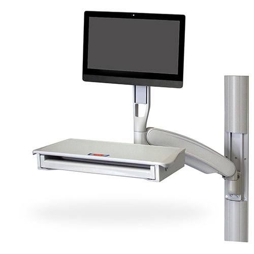Wandmontierter Tragarm - Fluid ULT - Capsa Healthcare - Knickarm / höhenverstellbar / für Monitor