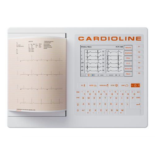 Ruhe-Elektrokardiograph - ECG200S - Cardioline - 12 Kanäle / digital / mit Drucker