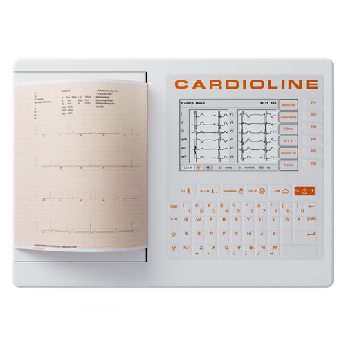 Ruhe-Elektrokardiograph - ECG200+ - Cardioline - 12 Kanäle / digital / mit Drucker