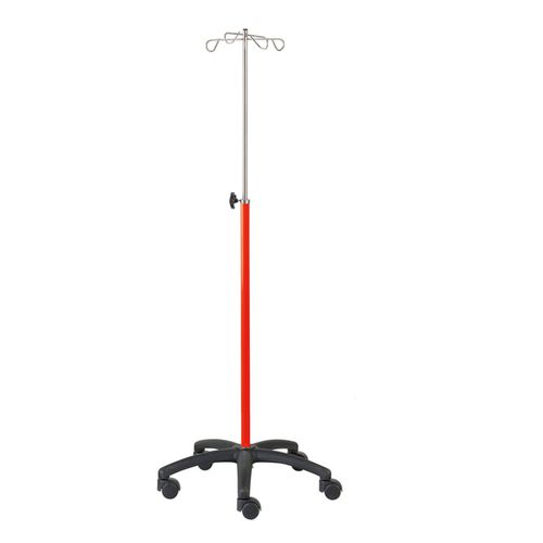 Infusionsständer auf Rollen - 32014ALU - CARINA  - 4 Haken / Edelstahl / höhenverstellbar