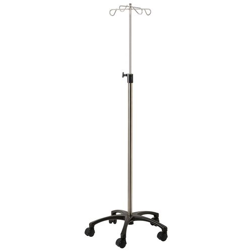 Infusionsständer auf Rollen - 32053INOX - CARINA  - 4 Haken / Edelstahl / höhenverstellbar