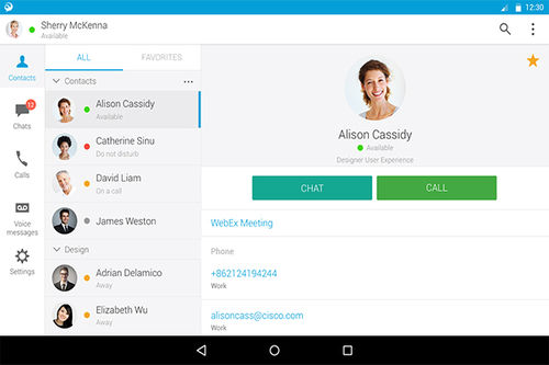 Android-Applikation / für Telekooperation - Jabber® - Cisco Systems  - Kommunikation / Content-Sharing / Android