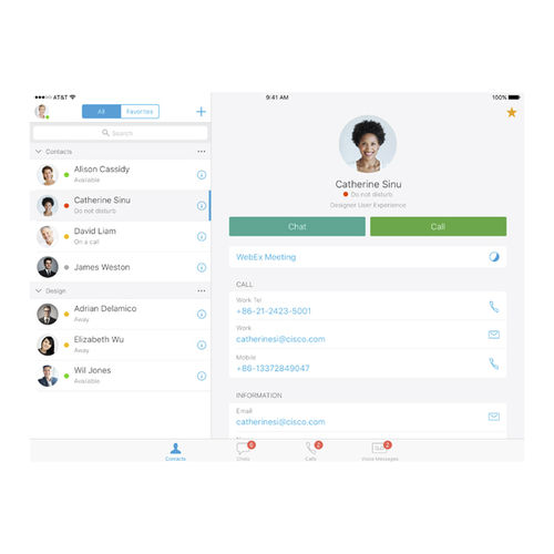 IOS-Applikation / für Telekooperation - Jabber® - Cisco Systems  - Content-Sharing / Kommunikation / iOS