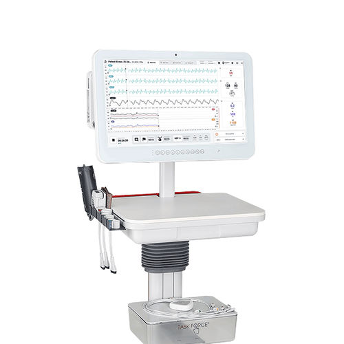 Patientenmonitor zur durchgängigen Blutdruckmessung - Task Force® Touch CARDIO - CNSystems Medizintechnik - auf Rollen / All-in-one-Messplatz / EKG