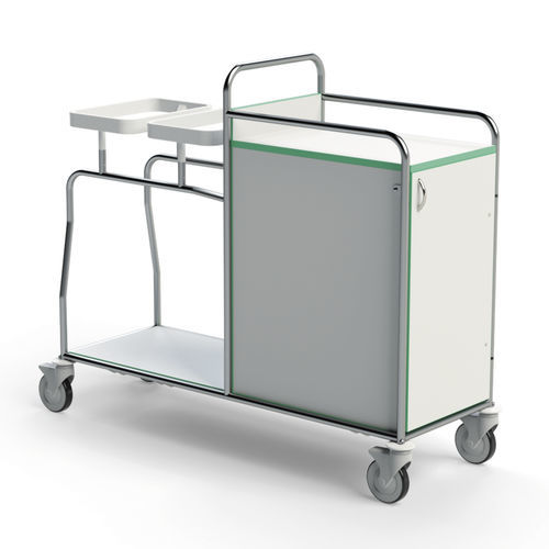 Sackhalterwagen für dreckige Wäsche - 251DR.2L - Conf Industries - für saubere Wäsche / medizinisch / mit 2 Regalbrettern
