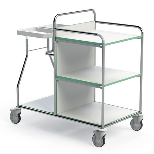 Sackhalterwagen für dreckige Wäsche - 251TX-LG.2L - Conf Industries - für saubere Wäsche / medizinisch / mit 3 Regalbrettern