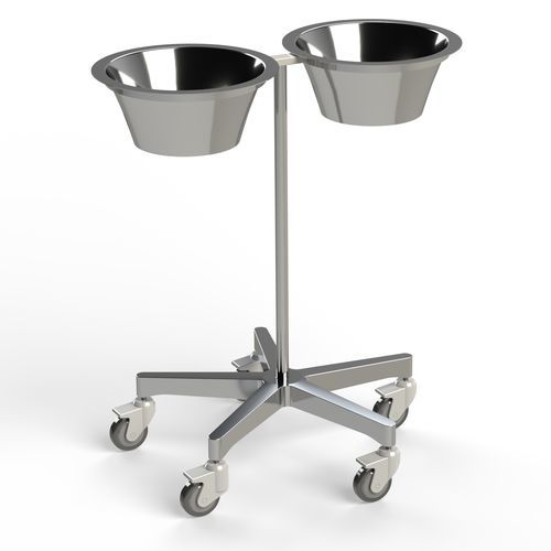 Schalenhalter mit zwei Schalen - PC2AX - Conf Industries - zur Montage auf Rollwagen / Edelstahl