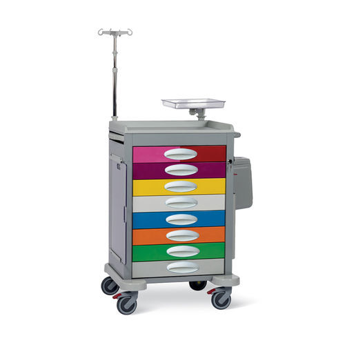 Notfallwagen - ALV600500 - Conf Industries - mit Regal / Abfalleimer / mit Infusionsständer