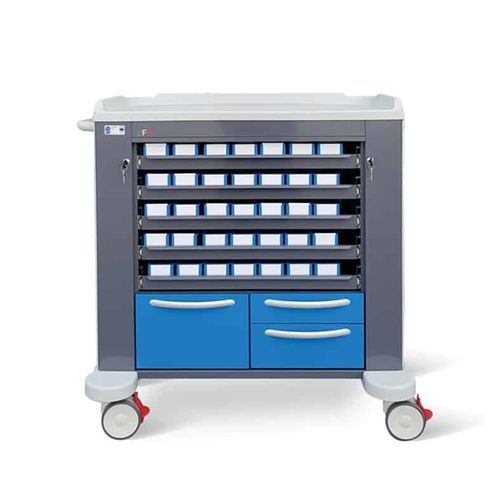 Wagen für Medikamente - Zephiro/C PLUS - Conf Industries - zur Medikamentenausgabe / Metall / mit Schublade