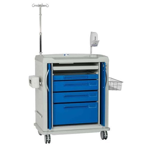 Medizinischer Wagen - Universal - Conf Industries - für intravenöse Eingriffe / Aluminium / mit Tür