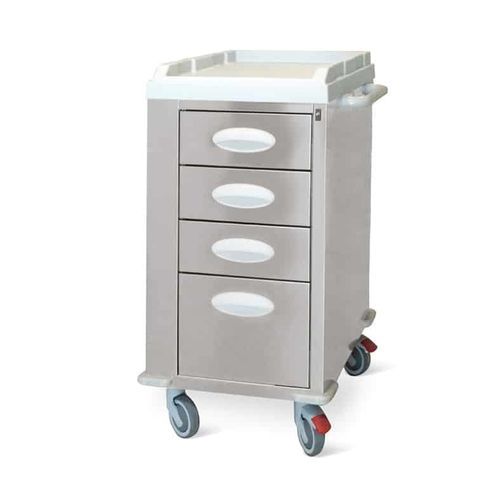 Medizinischer Wagen - Mini Comfort - Conf Industries - Pflege / Edelstahl / 4 Schubladen