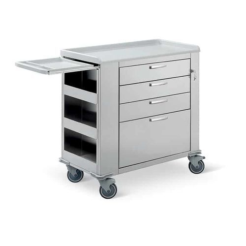 Medizinischer Wagen - Comfort plus 4I - Conf Industries - Pflege / Edelstahl / mit Regal