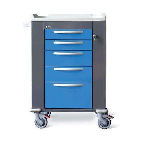 Wagen für Anästhesie - Storm - Conf Industries - 5 Schubladen / mobil / gesichert