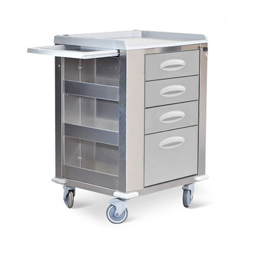 Wagen für Kliniken - Comfort - Conf Industries - Pflege / Edelstahl / mit Regal