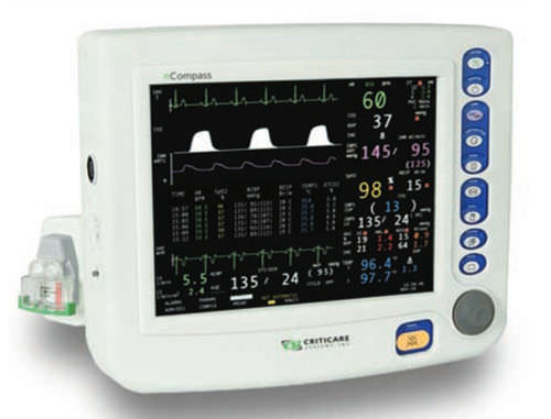 Kompakter Multiparameter-Monitor - nCompass™ 8100H - Criticare Systems - EKG / RESP / TEMP