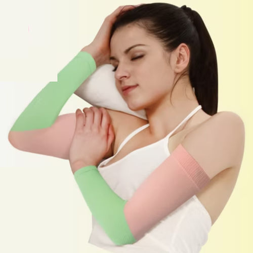 Kompressionsärmel zur Prävention venöser Thromboembolien - DaYu - für Frauen / beigefarben / schwarz