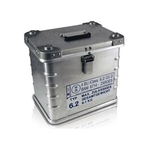 Probenbehälter für Transport - B 1000 18 - delta T - Gesellschaft für Medizintechnik - biologisch gefährlich / Aluminium / isotherm