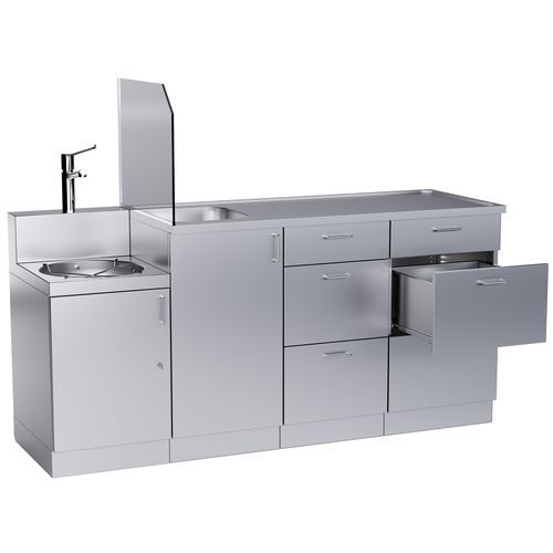 Modularer Schrank - Individual - Discher Technik  - mit Schublade / stationär / Edelstahl